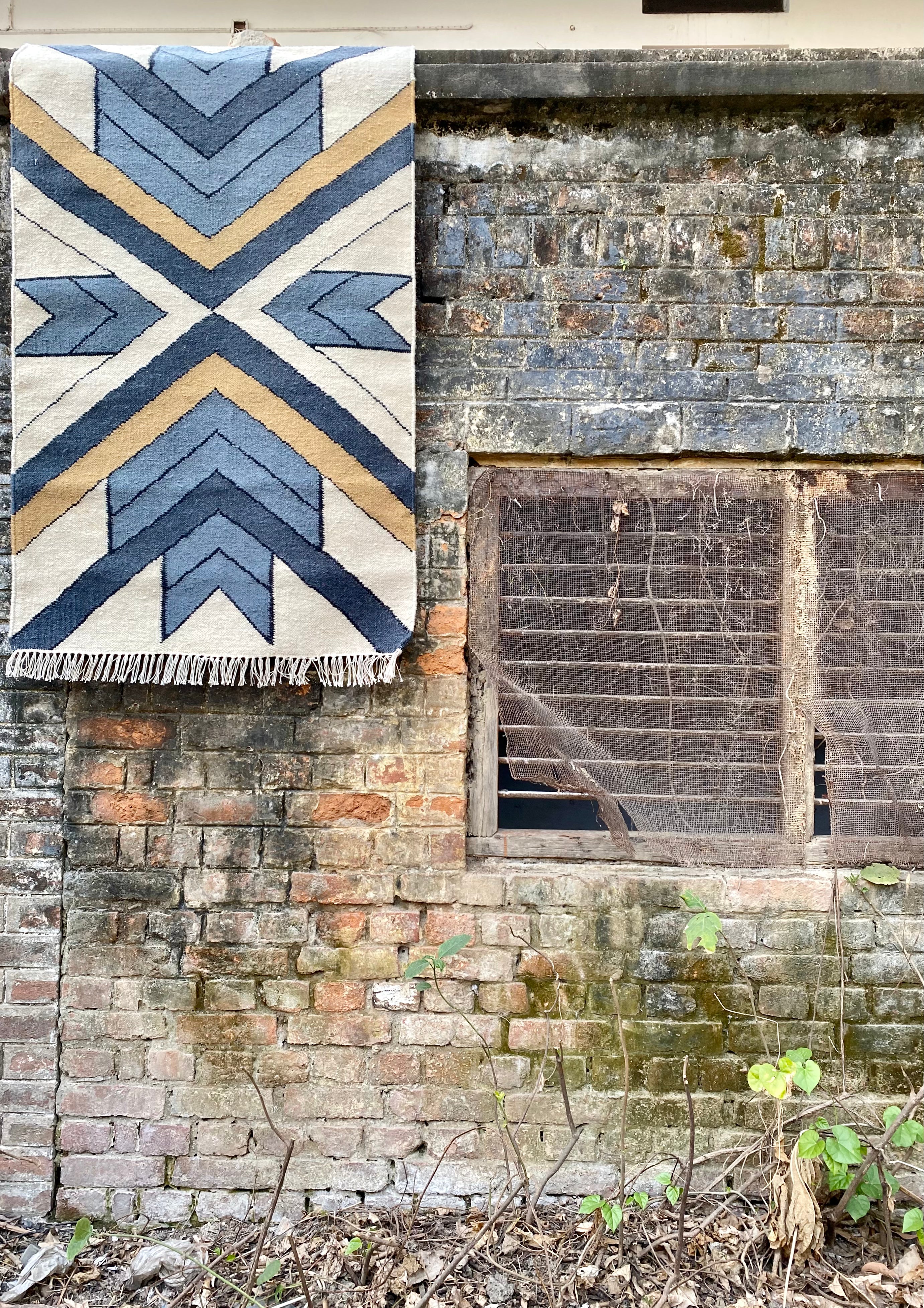 Basant Wool Handwoven Dhurrie - The Rugs Story