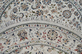 Nain Round 02 White HandKnotted Rug - The Revival Projectrugs