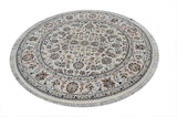 Nain Round 02 White HandKnotted Rug - The Revival Projectrugs