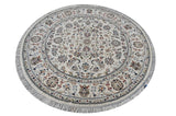 Nain Round 02 White HandKnotted Rug - The Revival Projectrugs