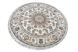 Nain Round White HandKnotted Rug - The Revival Projectrugs