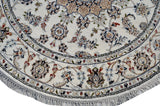 Nain Round White HandKnotted Rug - The Revival Projectrugs
