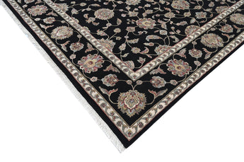 Noorani Wool Silk Black HandKnotted Rugrugs