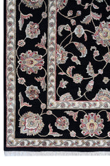 Noorani Wool Silk Black HandKnotted Rugrugs