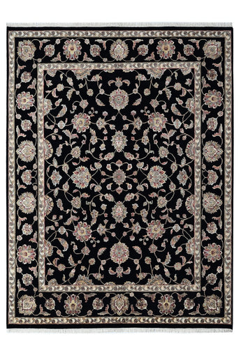 Noorani Wool Silk Black HandKnotted Rugrugs