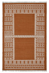 Rust Wool Handwoven Dhurrierugs