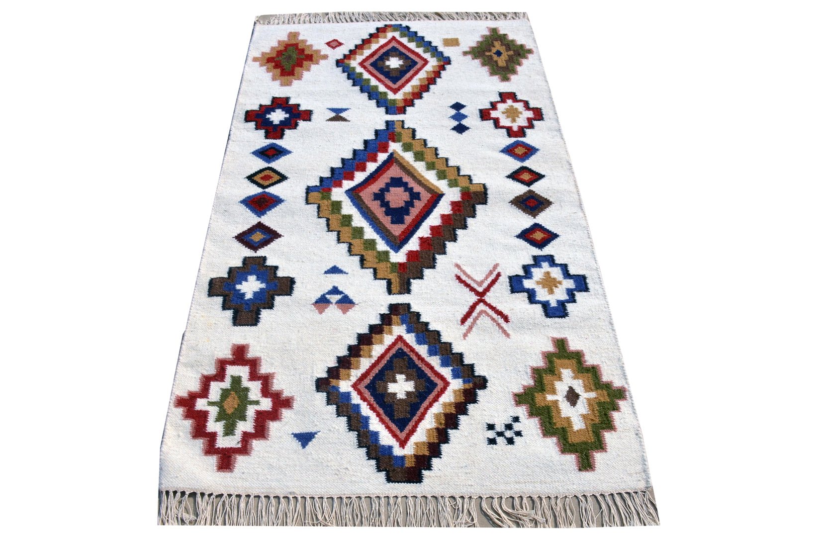 Saamvi Wool Handwoven Dhurrierugs