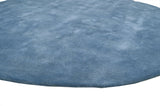 Solid Blue Round Handmade Rugrugs