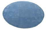 Solid Blue Round Handmade Rugrugs