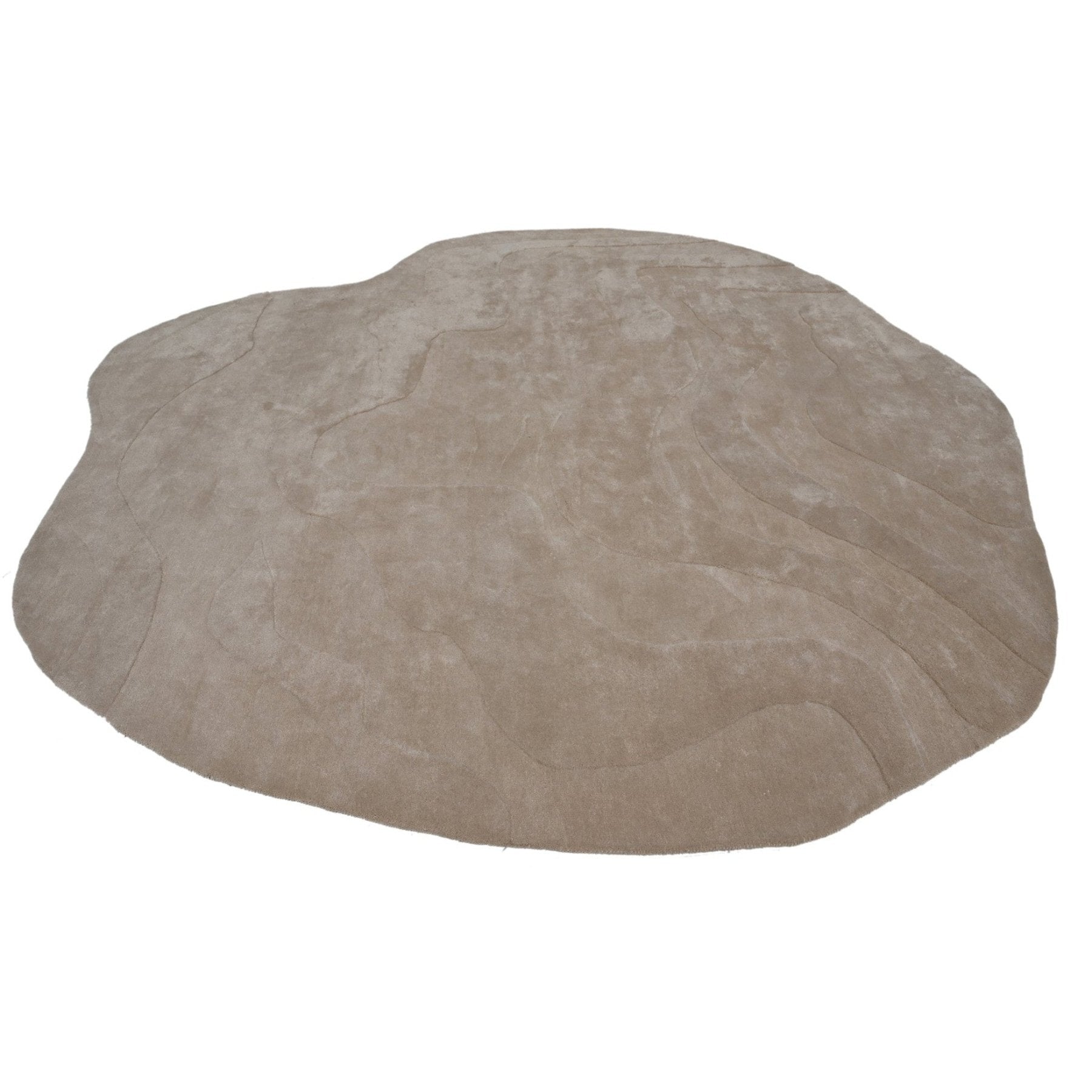 Terrain Round Beige Handmade Rugrugs