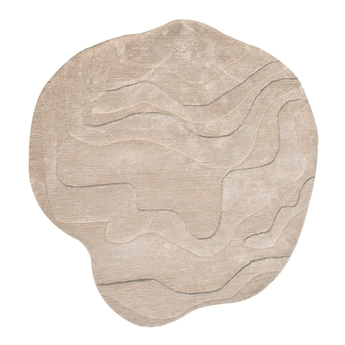 Terrain Round Beige Viscose Handmade Rugrugs