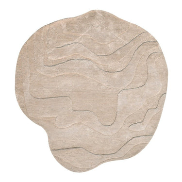 Terrain Round Beige Viscose Handmade Rugrugs