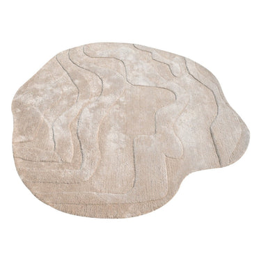 Terrain Round Beige Viscose Handmade Rugrugs