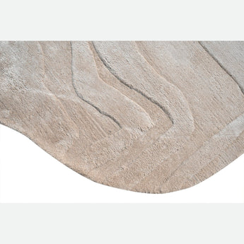 Terrain Round Beige Viscose Handmade Rugrugs