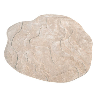 Terrain Round Beige Viscose Handmade Rugrugs