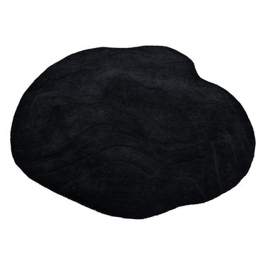 Terrain Round Black Handmade Rugrugs