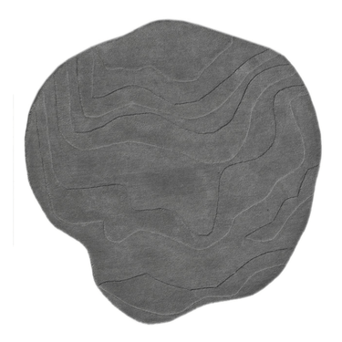 Terrain Round Grey Handmade Rugrugs