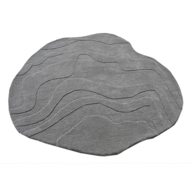 Terrain Round Grey Handmade Rugrugs