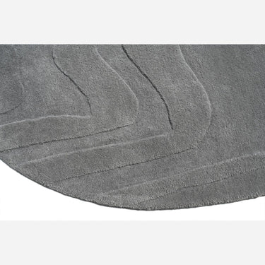 Terrain Round Grey Handmade Rugrugs