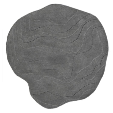 Terrain Round Grey Handmade Rugrugs