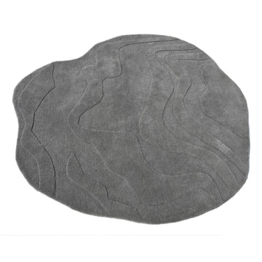Terrain Round Grey Handmade Rugrugs