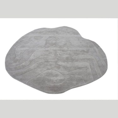Terrain Round Light Grey Handmade Rugrugs