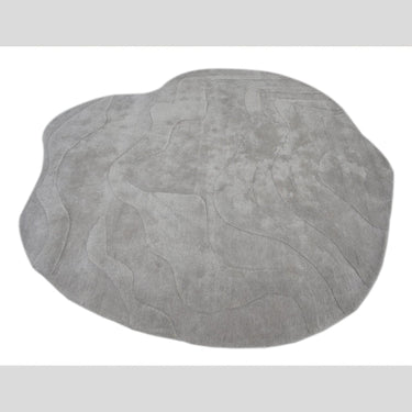 Terrain Round Light Grey Handmade Rugrugs