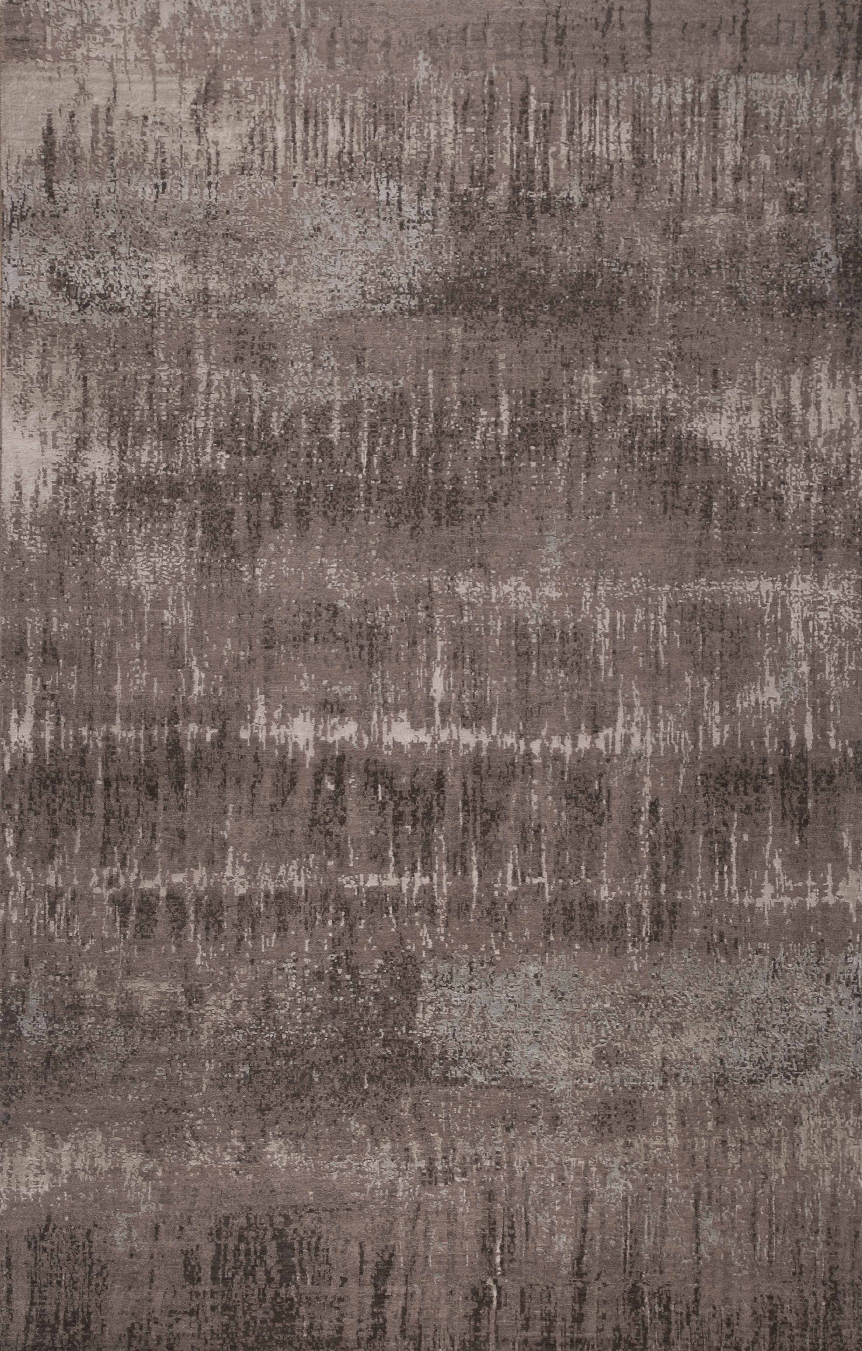 Thunderstorm Brown Wool Viscose Handknotted Rug - The Rugs Story