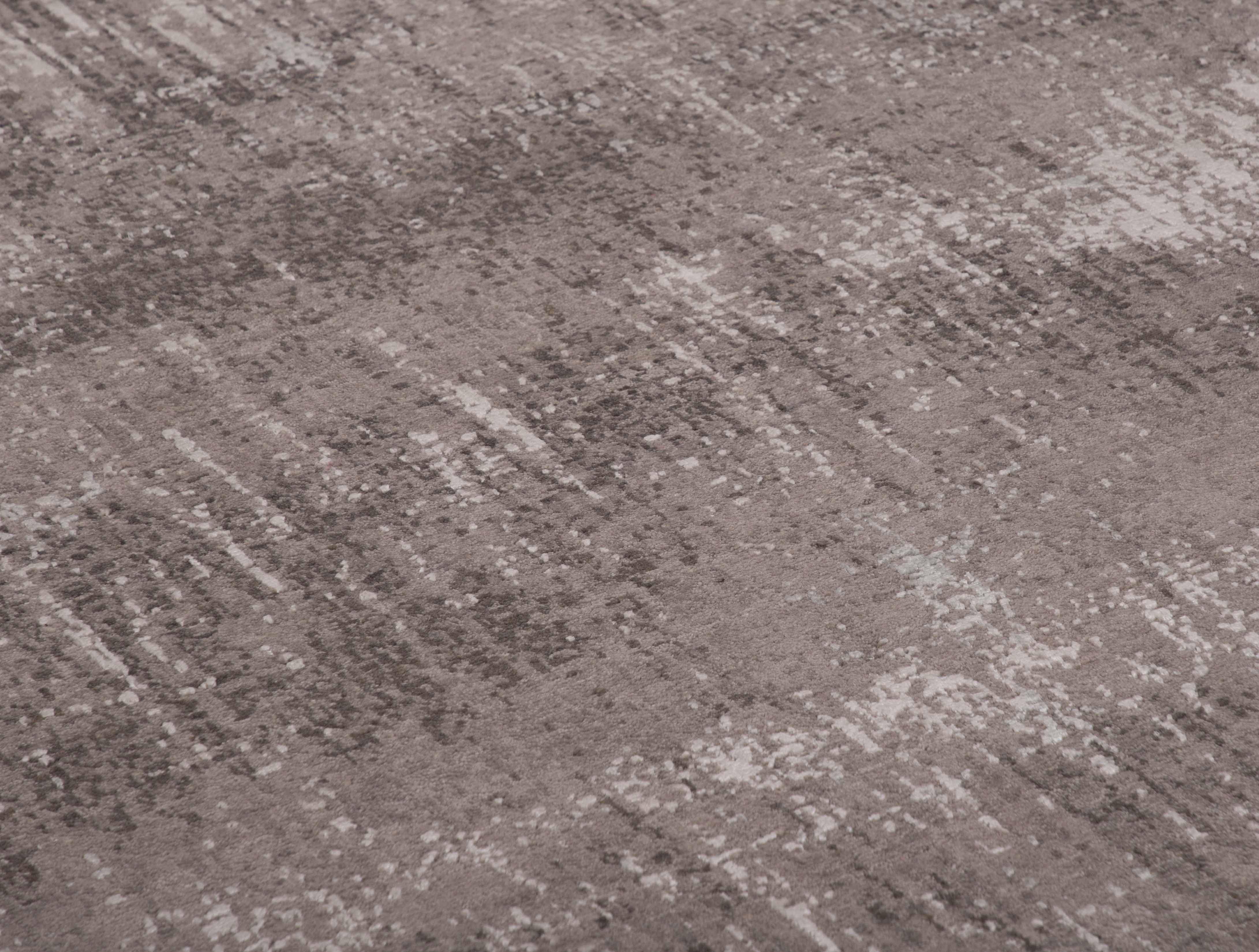Thunderstorm Brown Wool Viscose Handknotted Rug - The Rugs Story