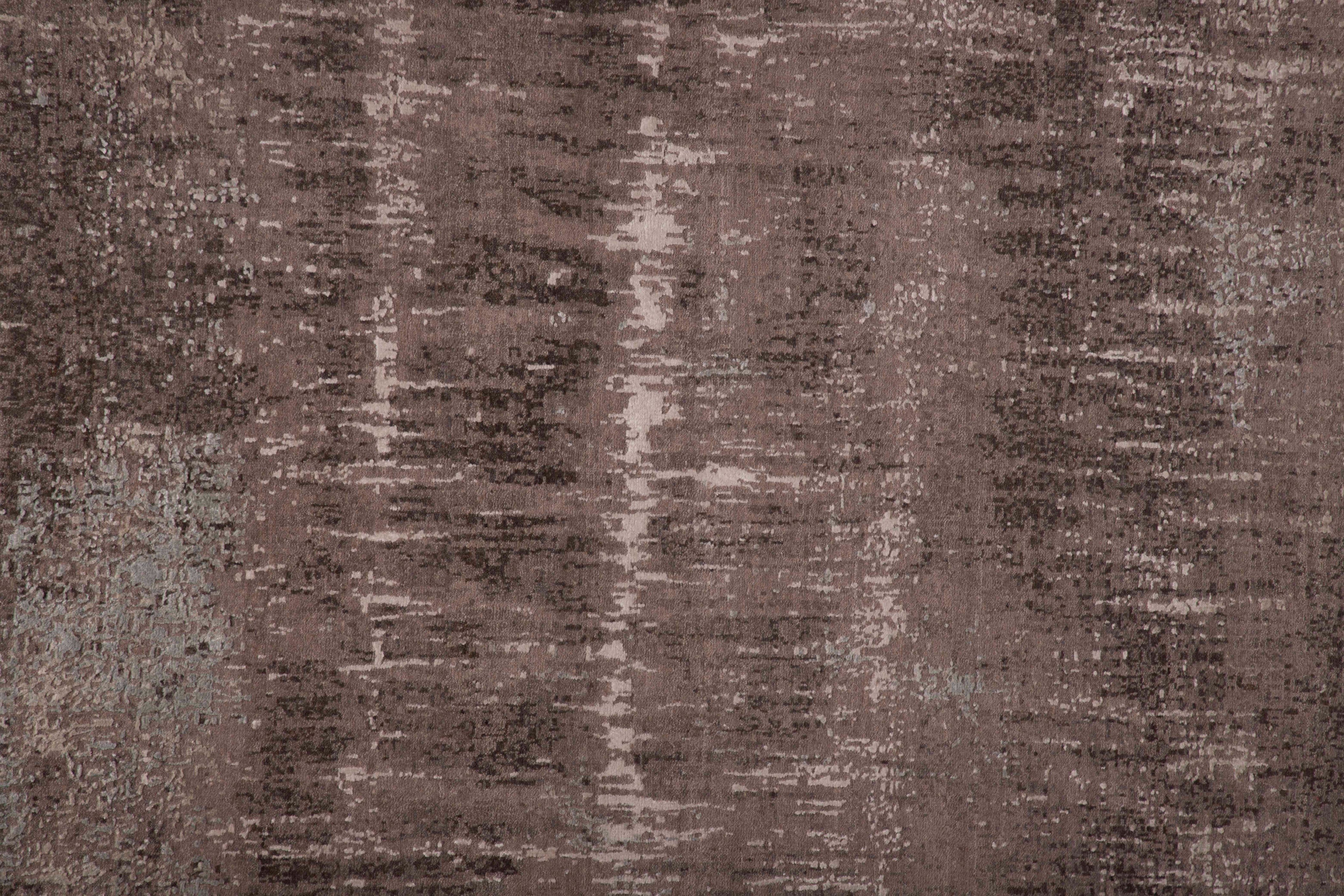Thunderstorm Brown Wool Viscose Handknotted Rug - The Rugs Story