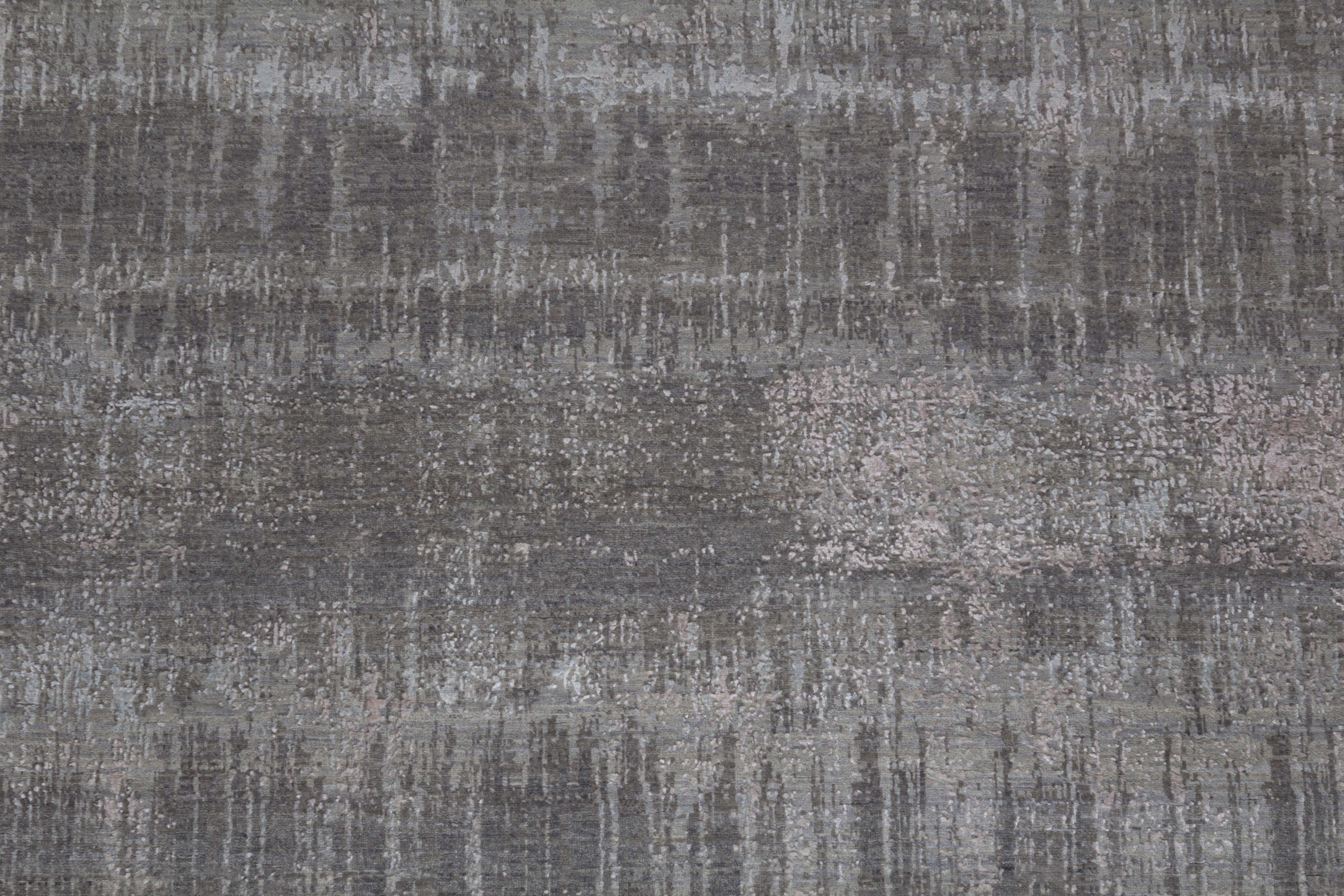 Thunderstorm Grey Wool Viscose Handknotted Rug - The Rugs Story