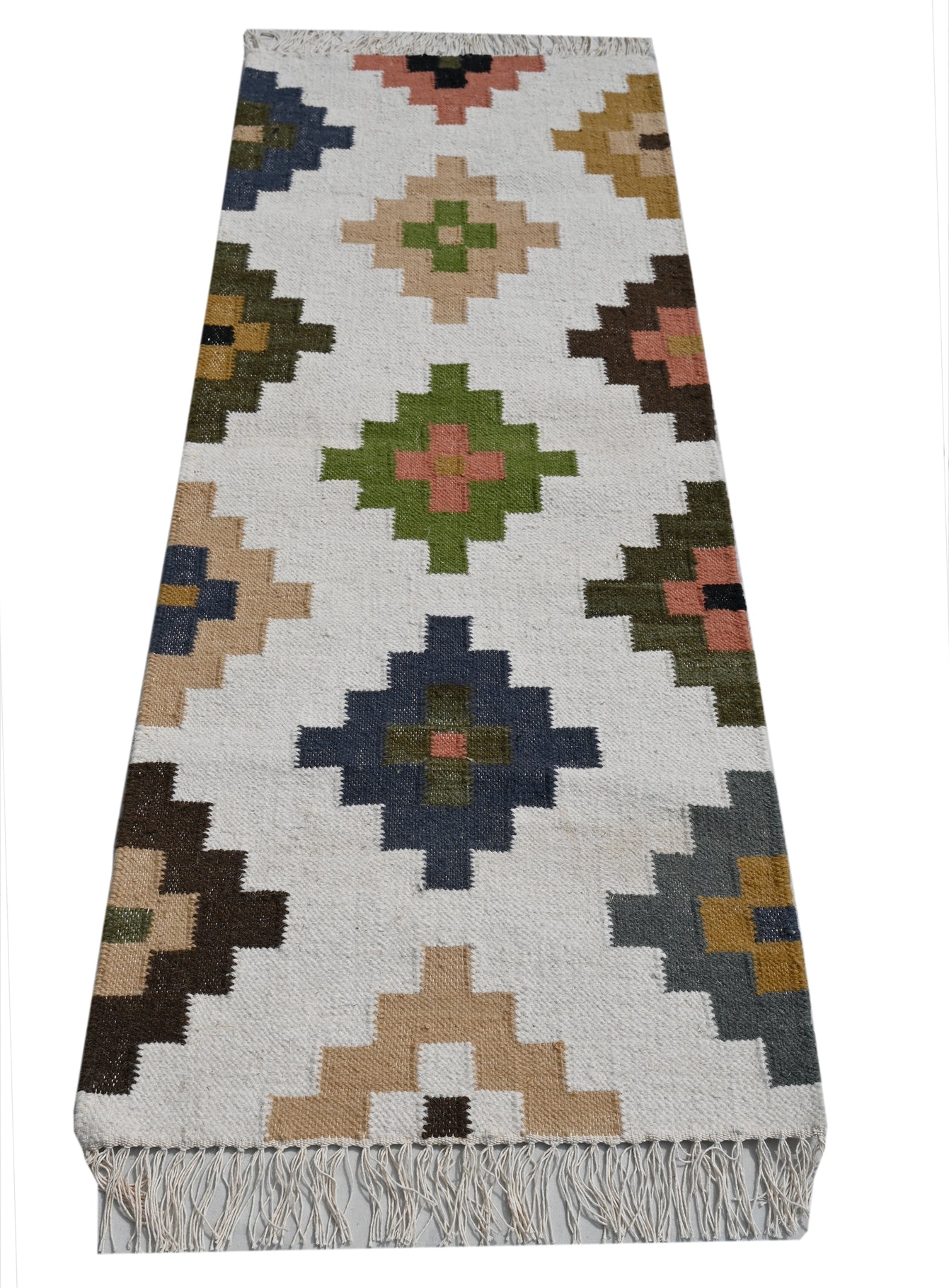 Gypsy Wool Handwoven Runner Dhurrie - The Rugs Story