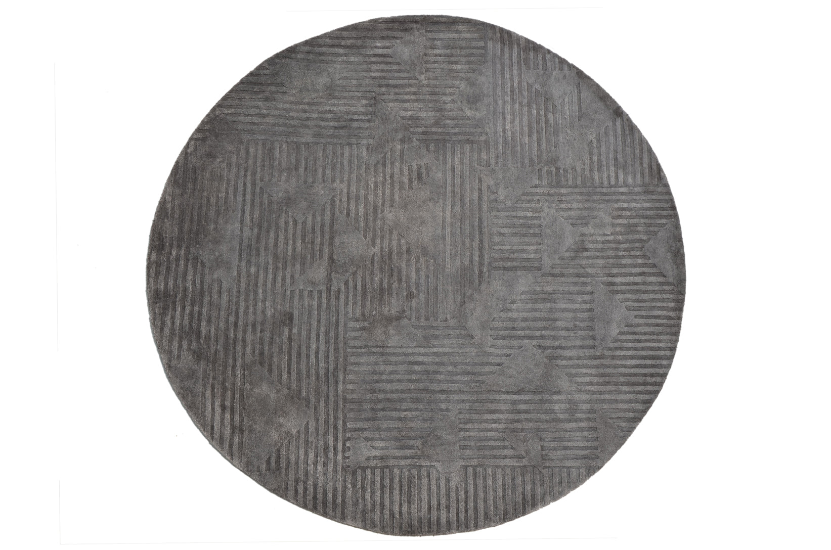 Eclipse Grey Round Handmade Rug - The Rugs Story