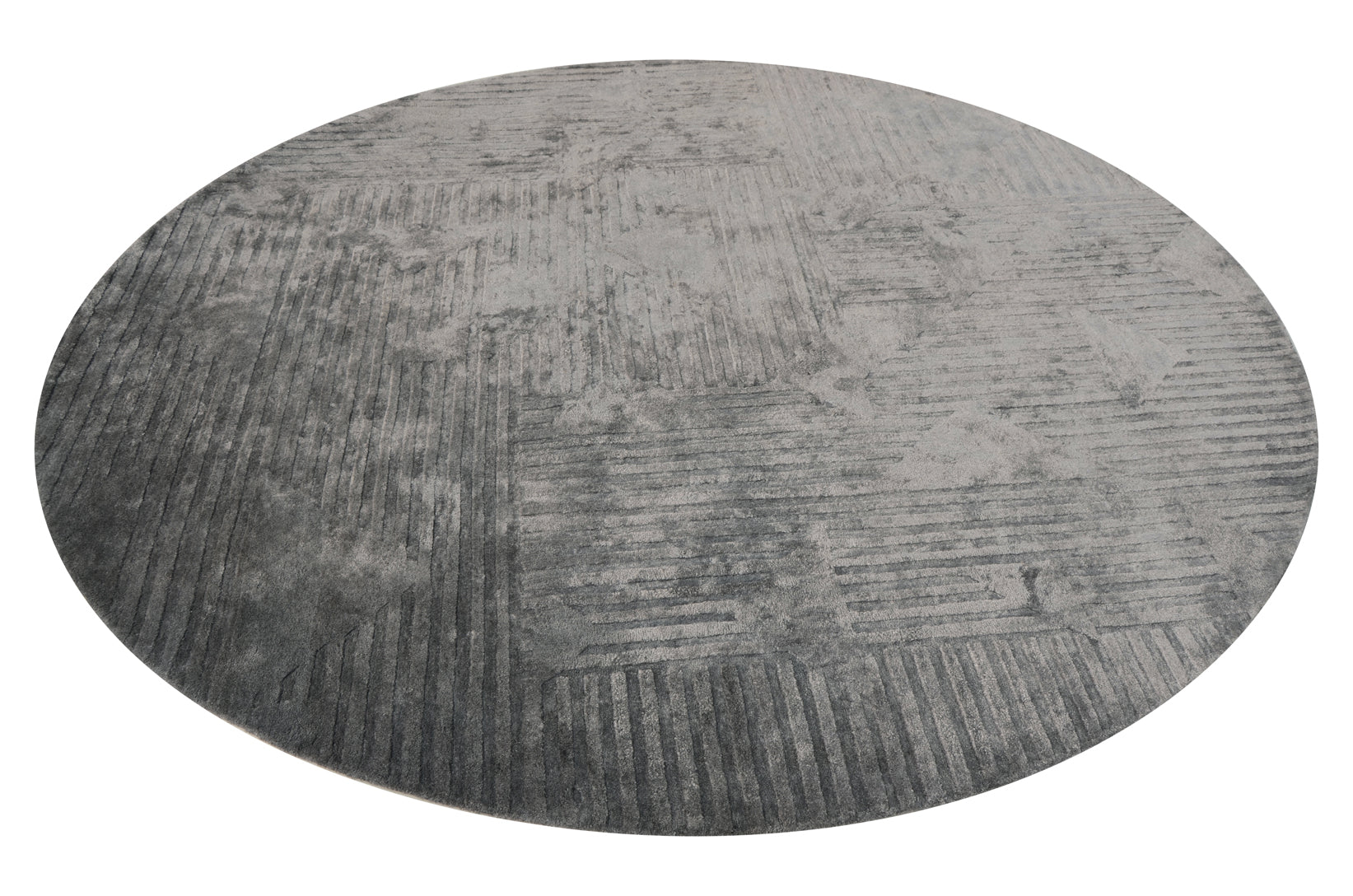 Eclipse Grey Round Handmade Rug - The Rugs Story