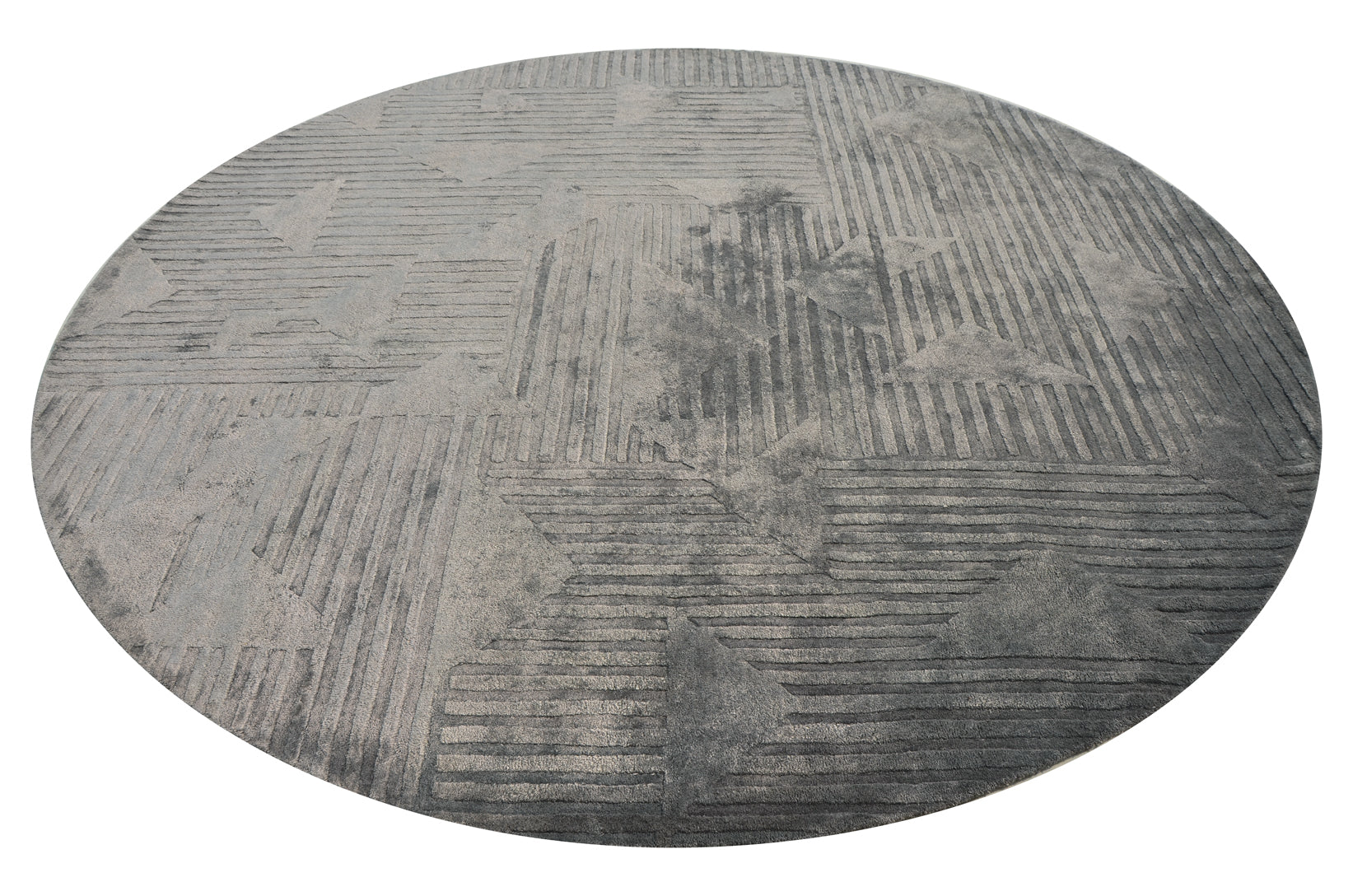 Eclipse Grey Round Handmade Rug - The Rugs Story