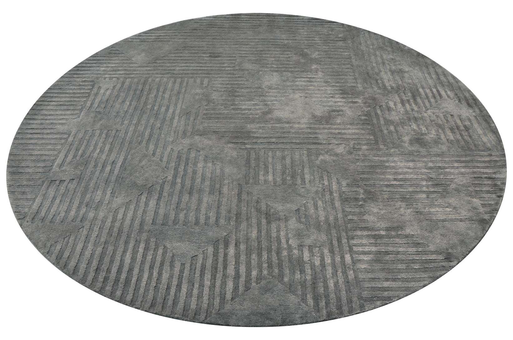 Eclipse Grey Round Handmade Rug - The Rugs Story