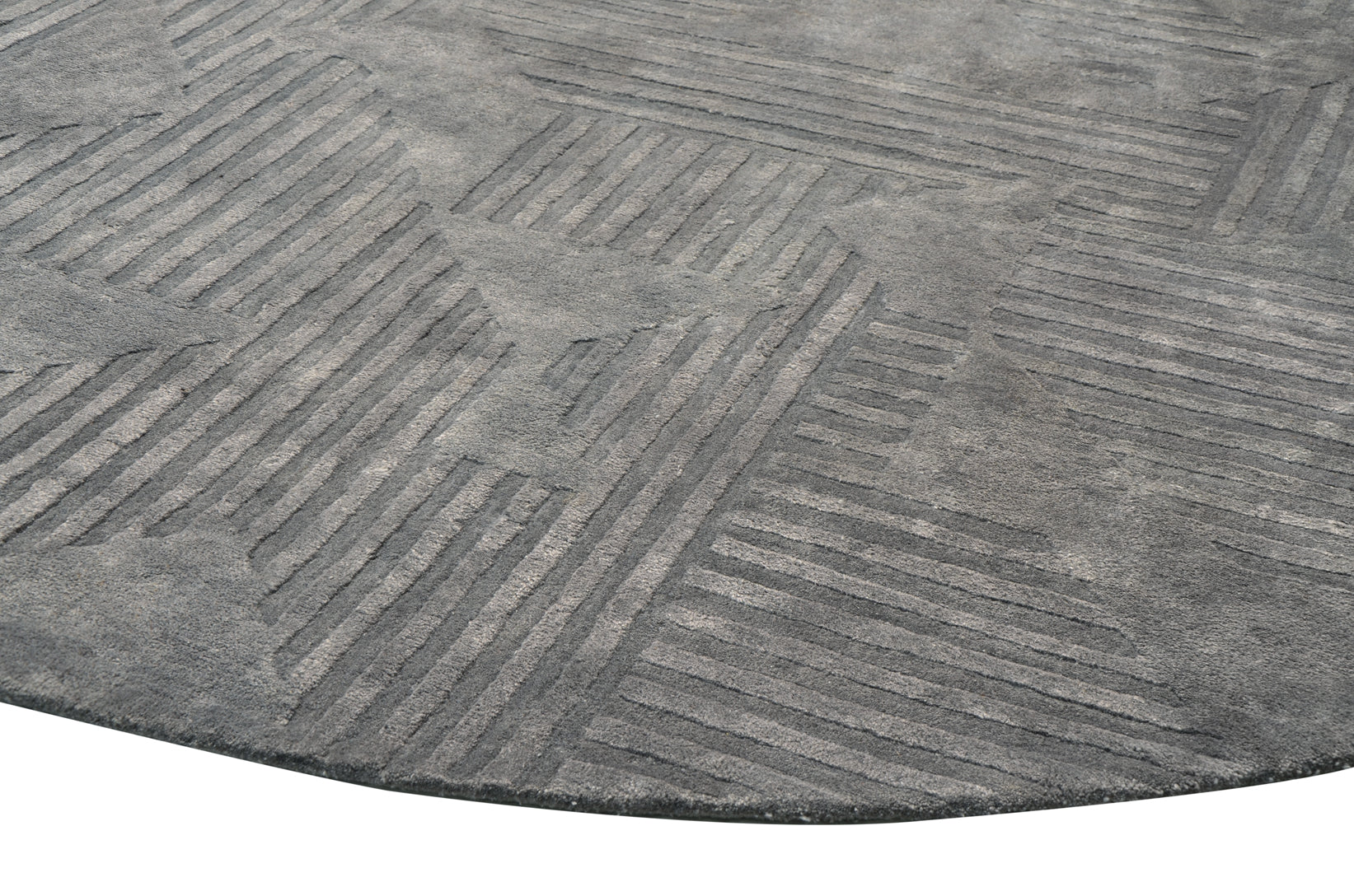 Eclipse Grey Round Handmade Rug - The Rugs Story