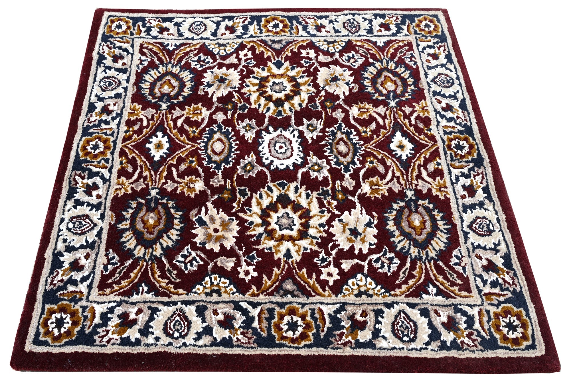 Red Square Traditional Handmade Rug - The Rugs Story