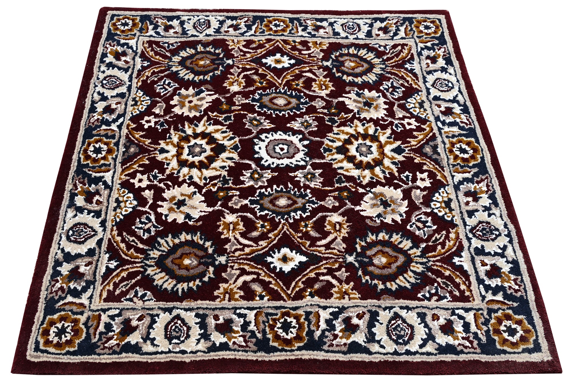 Red Square Traditional Handmade Rug - The Rugs Story