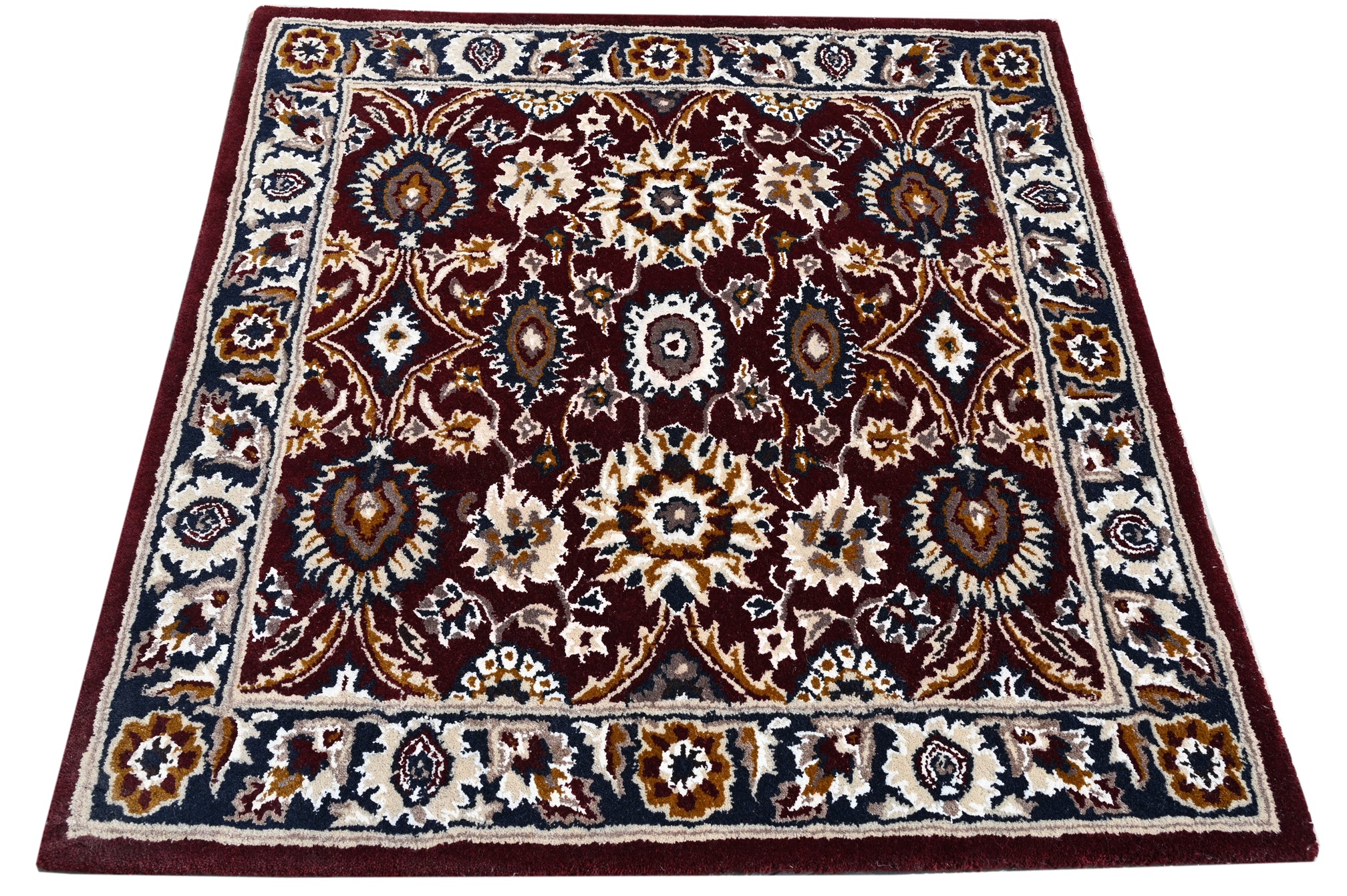 Red Square Traditional Handmade Rug - The Rugs Story