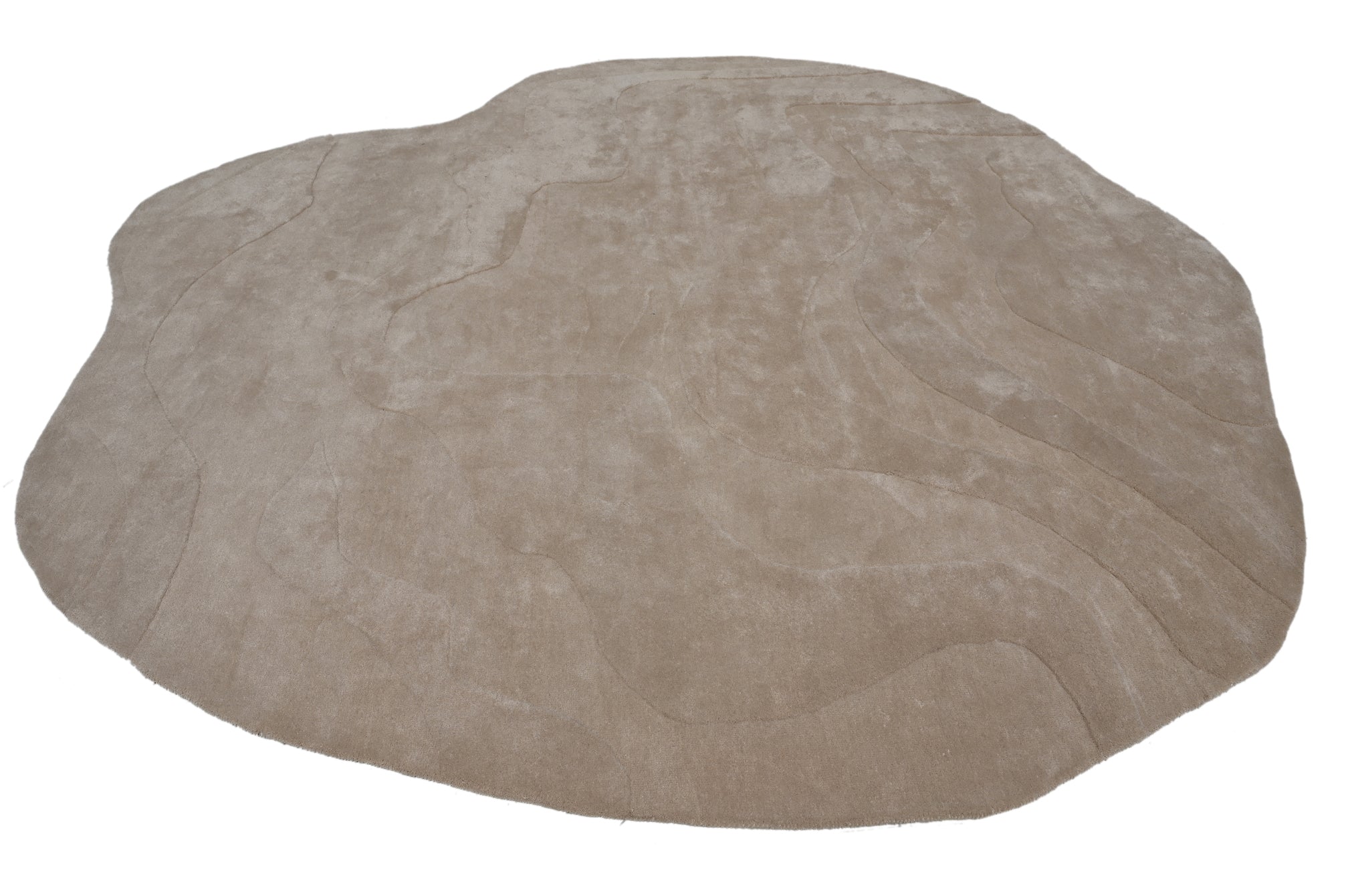 Terrain Round Beige Handmade Rug - The Rugs Story