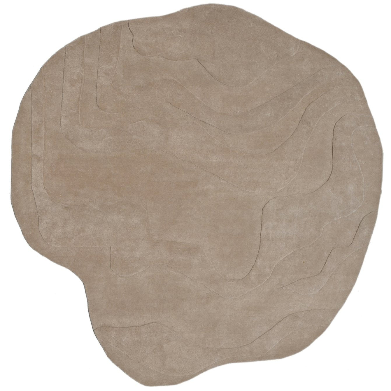 Terrain Round Beige Handmade Rug - The Rugs Story