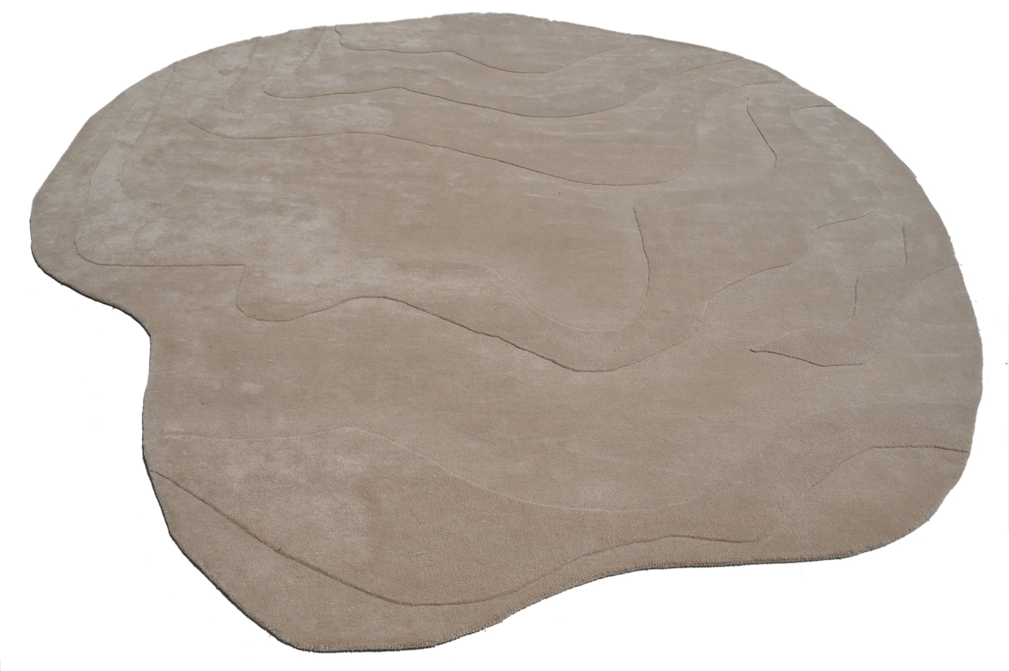 Terrain Round Beige Handmade Rug - The Rugs Story