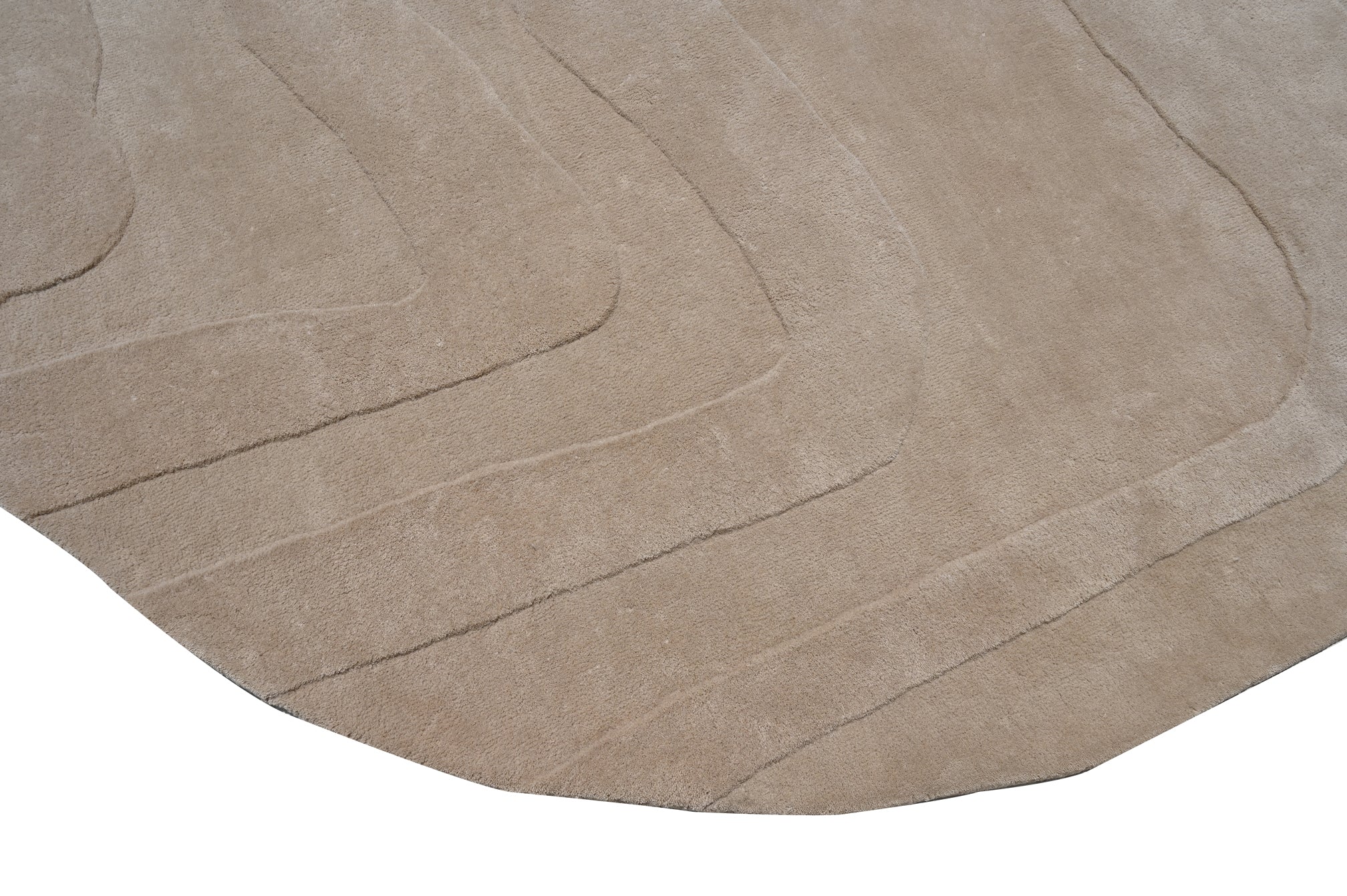 Terrain Round Beige Handmade Rug - The Rugs Story