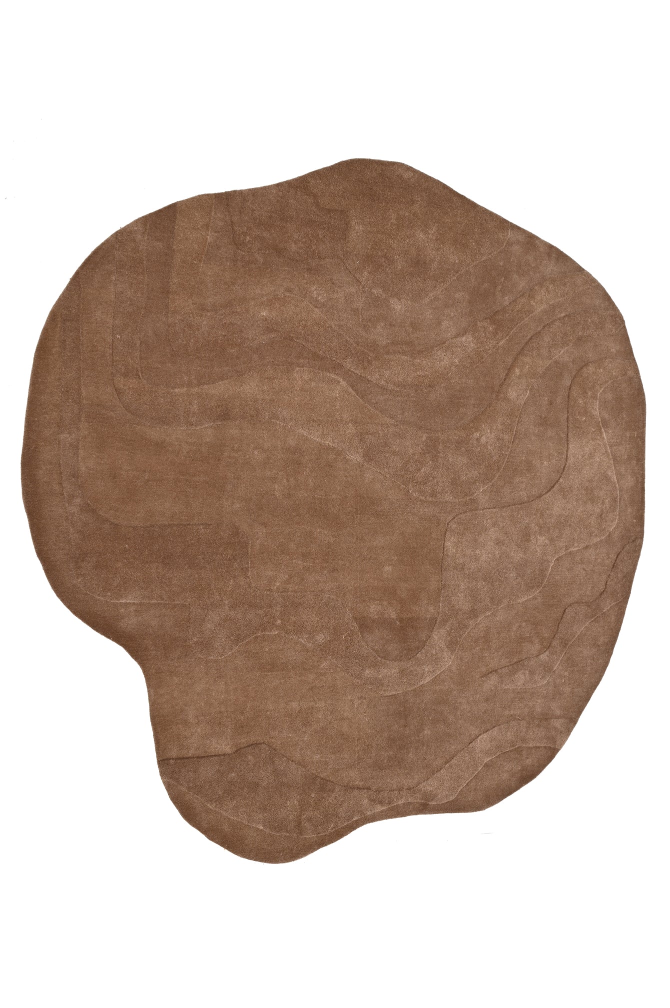 Terrain Round Brown Handmade Rug - The Rugs Story