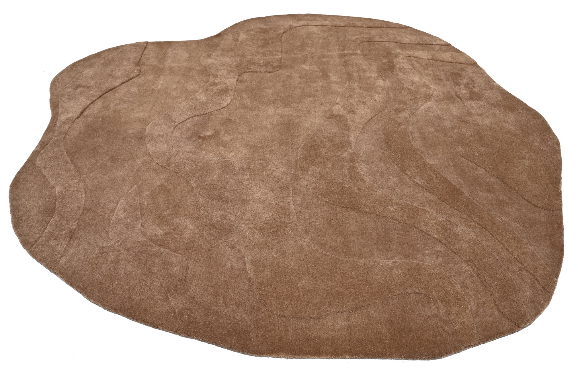 Terrain Round Brown Handmade Rug - The Rugs Story