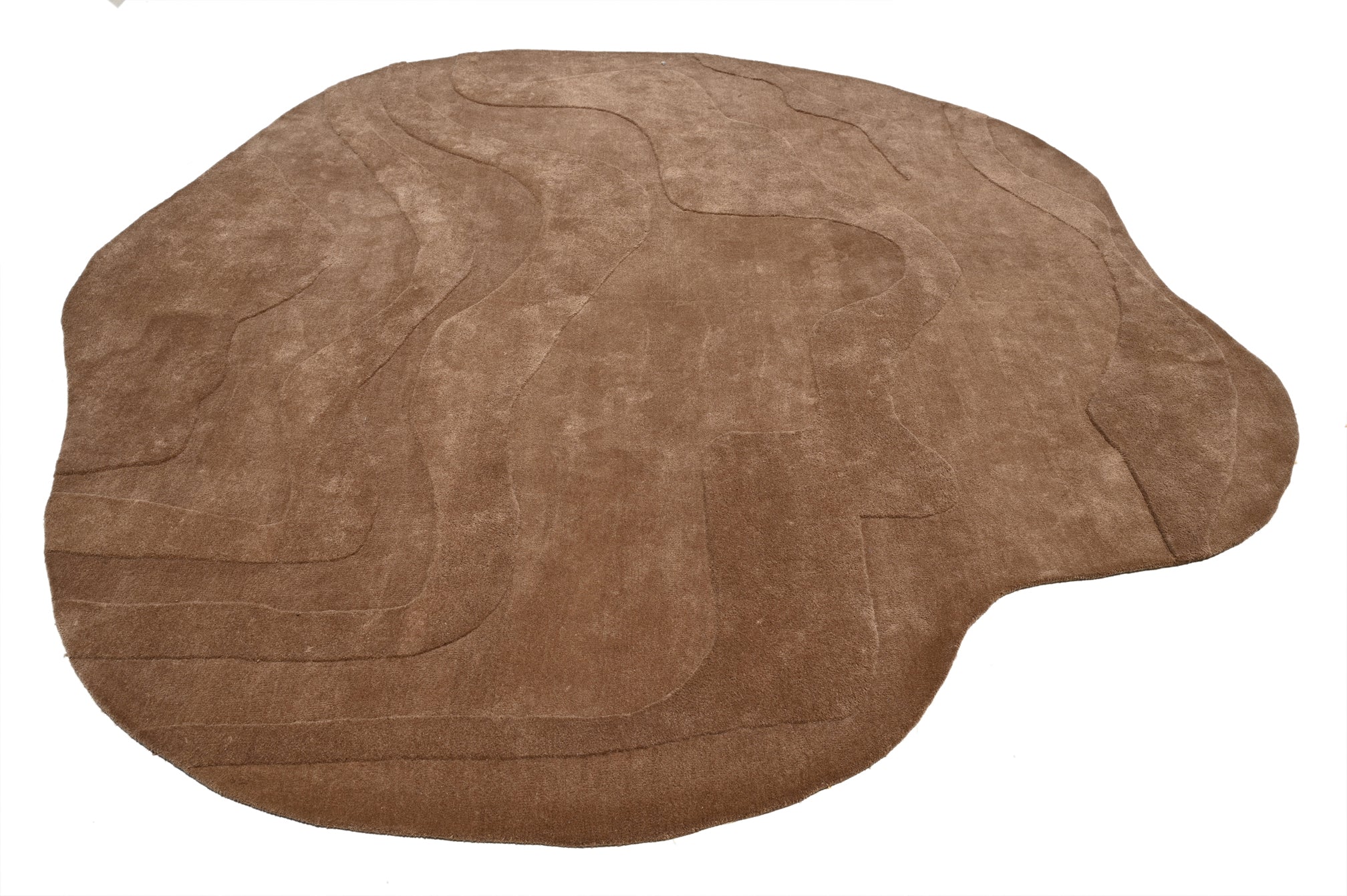 Terrain Round Brown Handmade Rug - The Rugs Story