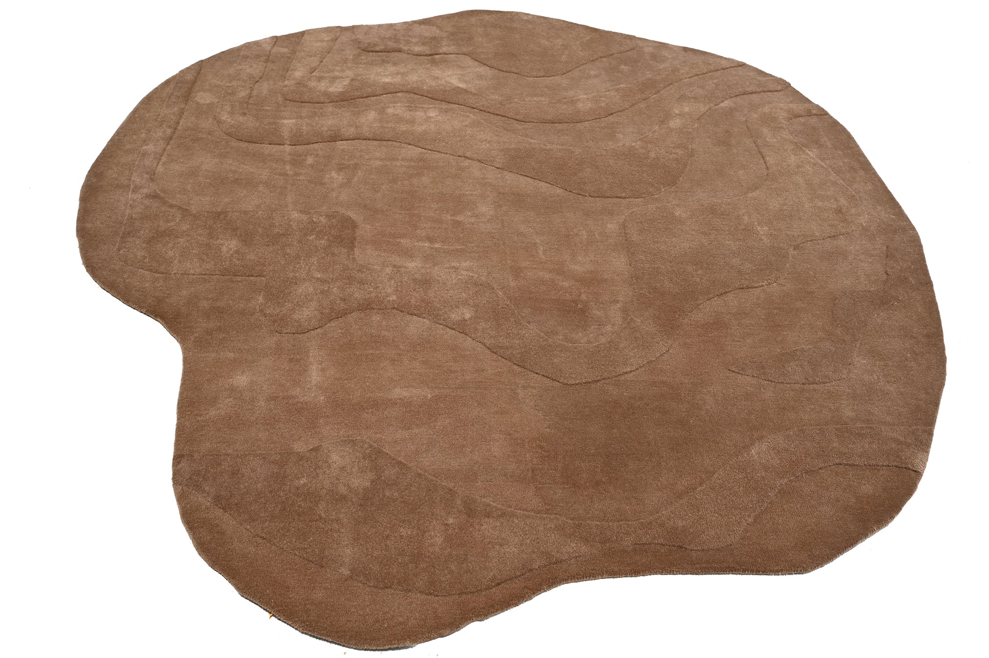 Terrain Round Brown Handmade Rug - The Rugs Story