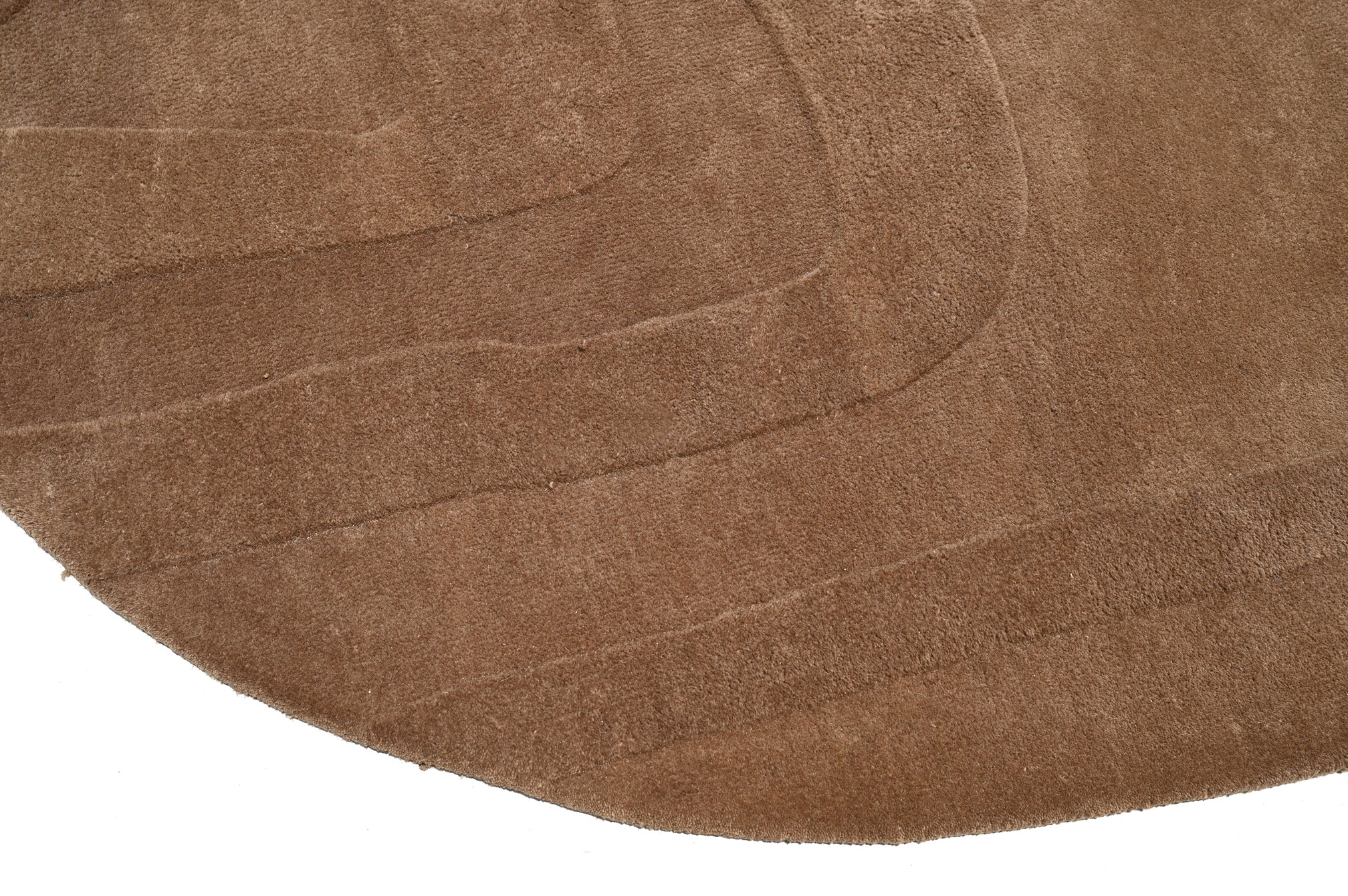 Terrain Round Brown Handmade Rug - The Rugs Story