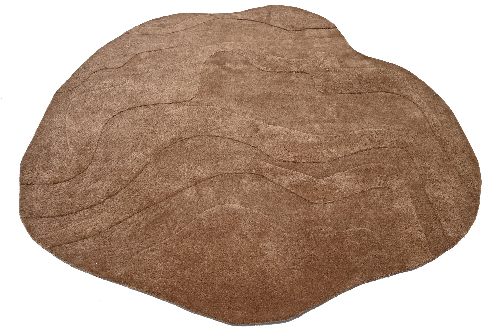 Terrain Round Brown Handmade Rug - The Rugs Story